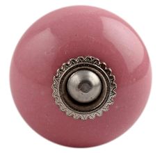 Pink Round Silver Fitting Ceramic Dresser Knob Online